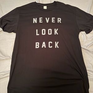 Mens Bridge and Burn brand tshirt that says Never Look Back